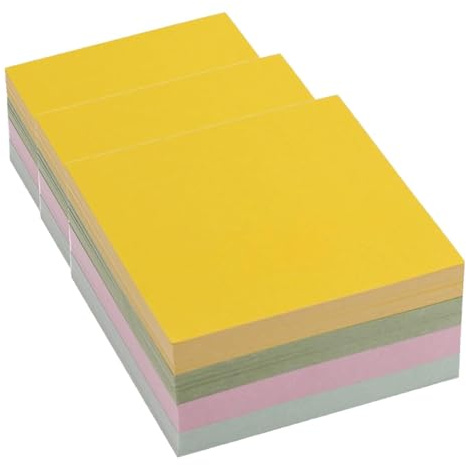 D.RECT Zettelklotz Notizklotz Ersatzpapier (für Zettelbox) | 85x85x40mm circa 350 blatt | sortiert Pastellfarbmix (Packung mit 3)