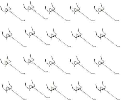 Allayu 20 Pieces Household Garage Workshop Perforated Wall Hook Store Pegboard Storage Organizer Hanger Holders Accessories, Silver