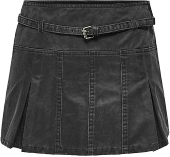 ONLY Onldeen MW Jupe enduite XT PNT, Noir/détails délavés, S Femme