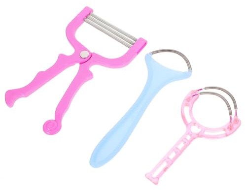 Damen Gesichtsepilierer für Lippen und Hals, Manuell | Kunststoff und Metall, Tragbar, Sichere Nutzung, für Gesichtspflege, 3 Stück Pack, Zufällige Farbe