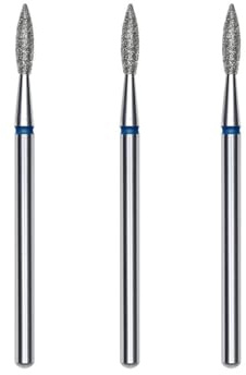 STALEKS PRO set med 3 diamantfräsar för nagelband, 2,1 x 0,8 mm. Flamform (medelkorn)