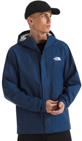 The North Face Men's Venture 2 Jacket - Waterproof & Windproof Hooded Raincoat, Adjustable Hood, Breathable Pit-Zips, Shady Blue, Medium
