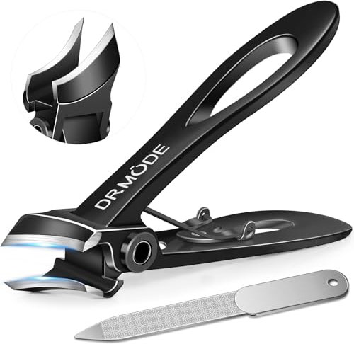 Coupe ongle pied allemand professionnel, Pince coupe ongles pieds dur et epais pour personnes âgées avec une large ouverture, Grand coupe-ongles incliné et incurvé pour ongles incarnés épais -Noir