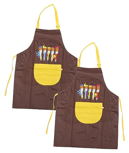 TINEASUR 2st Kinder Künstlerschürze Backschürzen Kunstschürze Für Kinder Haushaltsschürzen Minischürze Kleinkindschürze Grillschürze Bäckerschürze Malschürze Pvc-schürze Malkittel Coffee