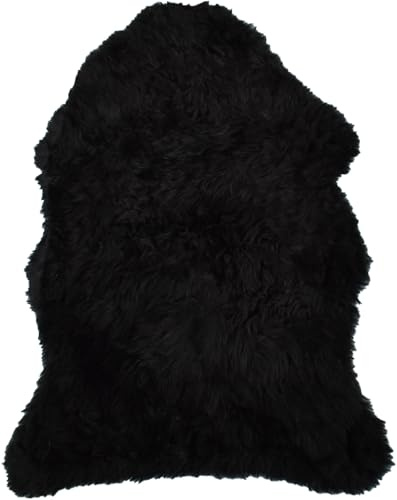 Echtes Lammfell Lammfellteppich Läufer 90 x 60 cm Schaffell in fünf Farben von KUHFELLE online (schwarz)