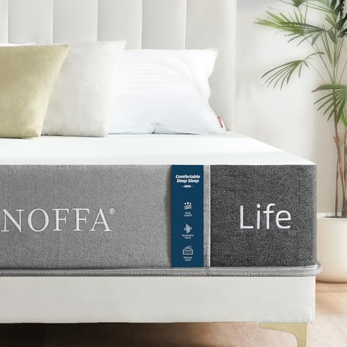 NOFFA 20cm Double Memory Foam Mattress - Medium Firm Orthopedic Support, Roll-Up Mattress in a Box, CertiPUR-US and OEKO-TEX Certified, 135x190x20cm (4FT6)