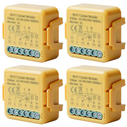 4 módulos de interruptor inteligente de persiana WiFi Tuya, módulo de interruptor de persiana inteligente de 2,4 GHz, control de persiana inteligente Alexa de 2,4 GHz, control de aplicación para motor