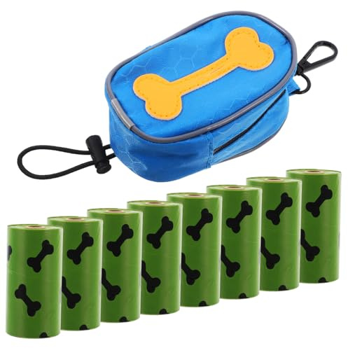 FONDOTIN 8 Distributore Sacchetti per Escrementi con Tasca Zippata per Guinzaglio Include Sacchetti per Pratico e Portatile Oxford