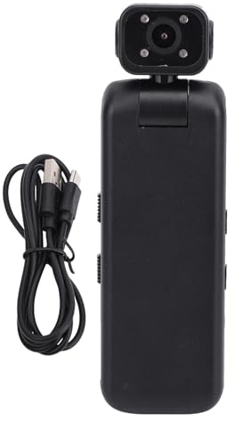 GOWENIC Tragbarer Camcorder, 2K HD -Videokamera mit 355 Grad Rotatable Weitwinkelobjektiv und Elektronischer Anti -Shake, für Brustmontage oder Stativ mit Rückenklemme