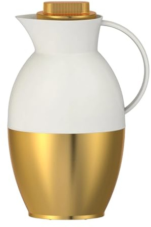 Jiuvaso Cafetière Isotherme, Bouilloire, Décoration de Pendaison de Crémaillère, Polyvalente pour La Cuisine, Cafetière 1 L, Carafe, Bouteille, Blanc