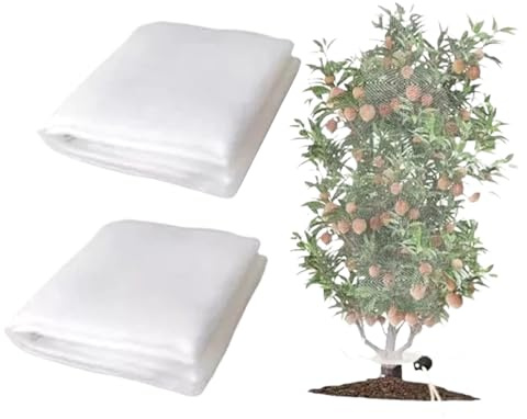 Duroecsain Filet Anti Oiseaux pour Arbres Fruitiers - 2 Pièces Couverture en Maille pour avec Cordon De Serrage Et Fermeture Éclair,Couverture Respirante | pour Serre Jardin Clôture Patio
