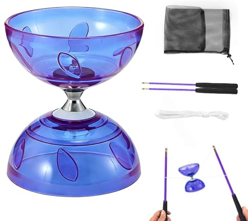 Hojalis Diabolo con Cuscinetti A Sfera, Carousel Diabolo Set, DiaboloLED con Cuscinetti A Sfera, Diablo Giocoleria, Diabolos Luminoso al Buio, per Bambini E Adulti, Principianti E Professionisti