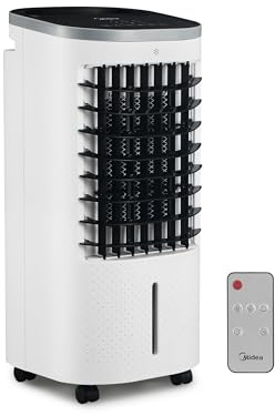 Midea Portable Air Cooler with 5L Water Tank – 3-Speed Cooling Fan, 3 Wind Modes, Oscillation, Timer & Remote Control – Silent & Energy-Saving Fan for Home & Office
