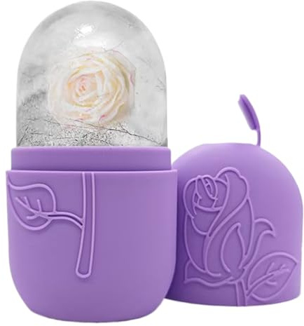 Rullo per il viso – 12 x 7 x 5 cm massaggiatore facciale portatile, rullo di raffreddamento in silicone, dispositivo scolpire e rassodare il viso con rilassamento muscolare, spa a casa, viaggi