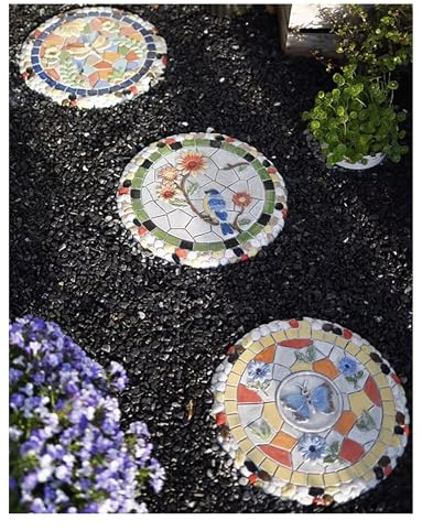 Trittsteine für garten Große Trittplatten Garten für Gehwege & Rasen Einfache Verlegung auf Rasen(3 pcs)