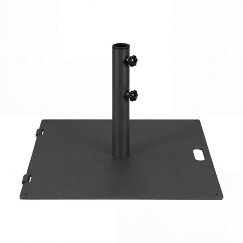 RELAX4LIFE Sonnenschirmständer, 22 kg Schirmständer Metall, quadratischer Schirmgewicht mit 2 integrierten Rädern & Griff, Sonnenschirmfuß für Schirmstöcke bis 41/49 mm, für Garten & Balkon, Schwarz