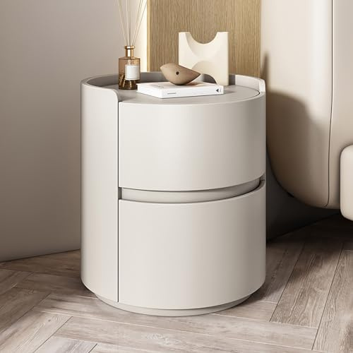 Modern minimalistisk vit massiv trä rund kommod med Sto Ders – och funktionell päls för sovrum eller vardagsrum platsbesparande design