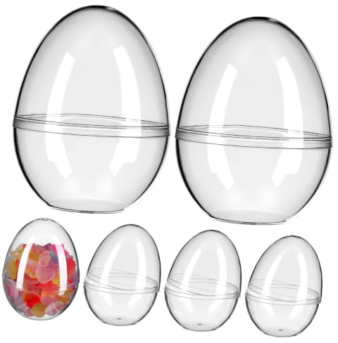 SHINEOFI 6 Pièces Boîtes D’emballage de Bonbons en Plastique Transparent, Œuf Moyen
