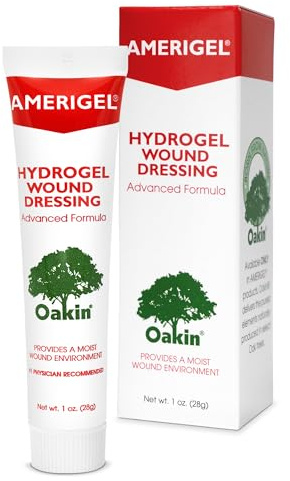 AMERIGEL Hydrogel Wound Dressing | Moist Wound Healing Gel for Cuts & Abrasions, Venous Stasis or Diabetic Foot Ulcers, Pressure Ulcers Stage I-IV, and Skin Irritation (1 oz)