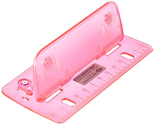 WEDO 67809 2fach Taschenlocher Kunststoff zum Abheften für 8 cm Lochung mit 12 cm Skala, Pink