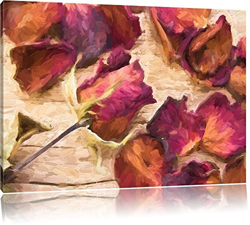 séchées pétales de roses Format : 80 x 60 sur toile, XXL énormes Photos avec châssis Cadre, Impression d'art sur image murale avec cadre, moins cher que la peinture ou ölbild, pas poster ou poster