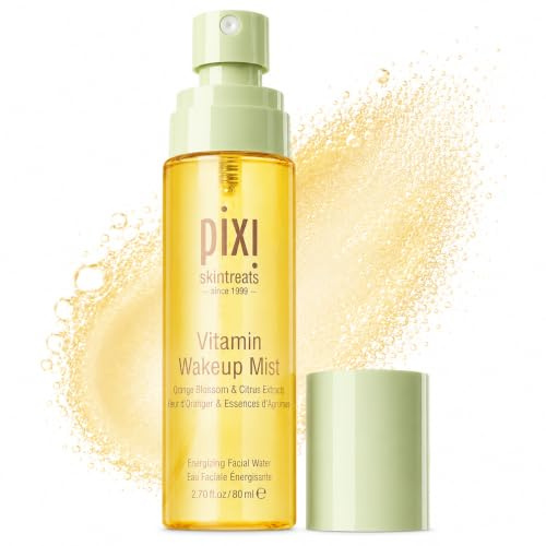 Pixi Beauty Vitamin-C Wakeup Mist | Kühlendes & Belebendes Gesichtsspray | Spendet Feuchtigkeit & Erfrischt die Haut | Behandelnder Toner mit Vitamin C | 2,7 fl oz/80 ml