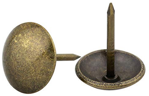Yasorn Antique tapicería de clavos decorativos de muebles DIY Nailhead (bronce, conjunto de 100pcs)