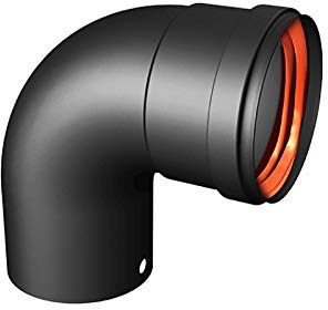 Articolo fumisteria LineaPellet Superior: curva 90°, ø 80 mm, colore nero