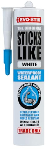 EVO-STIK Sticks Like Waterproof Sealant White - 290ml | All-Purpose -Paintable & Mould Resistant - Interior and Exterior