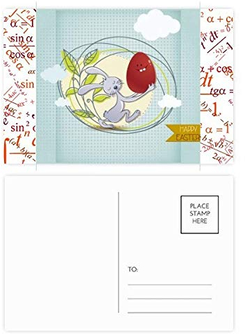 Happy Ostern Festival Bunny Leaves Formel-Postkarten-Set, Danksagungskarte, Mailing-Seite, 20 Stück