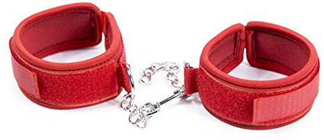 Canarea Erotik Handfesseln/Handschellen Fußfesseln Sex Bondage Nylon SM Fetisch Cosplay Extrem Bettfesseln sexspielzeug für Anfänger und Paare,Verstellbar (Hand, Rot)
