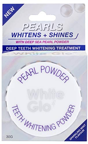 White Glo Pearls Whitens + Shines pärlpulver, mintsmak, 30 g, djupblekningsbehandling för tänderna