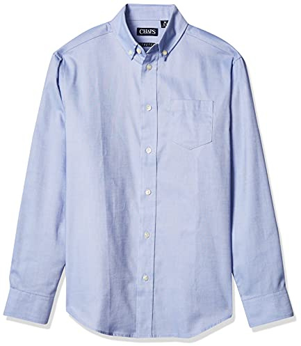 Chaps Big Boys' Long Sleeve Oxford Button-Down Dress Shirt, Oxford Blue, XX-Small (4/5)