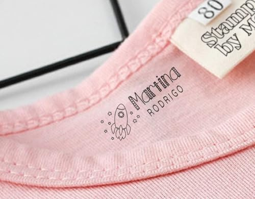 Namensstempel Kinder Textil Stamp by Me | Personalisierter Stempel für Kleidung | Textilstempel | Fabric Markers | Name Stamps | Personalisierte Stempel | School Rubber Stamp | Widerstand, klar