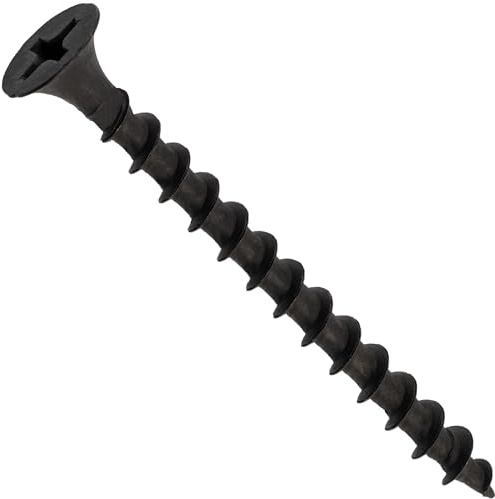 AERZETIX C44659 Vis autotaraudeuses 3.5x45mm Plaques de plâtre Noir | Lot de 100, Tête fraisée, Empreinte cruciforme PH, En acier, Ossature bois fixation
