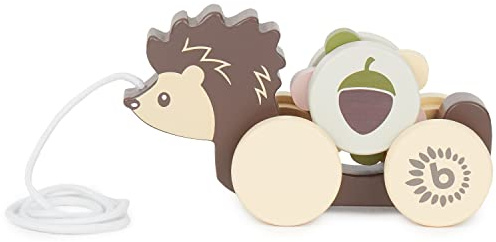 Bieco Nachzieh-Igel | Holzspielzeug ab 1 Jahr | Süßes Nachziehtier Mit Zahnrad | Baby Spielzeug Zum Nachziehen