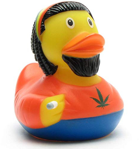 Duckshop I Badeente Dreadlocks I Quietscheente I Quietscheentchen I L: 8,5 cm I Geschenk für Reggae-Fans I Präsent Sammler