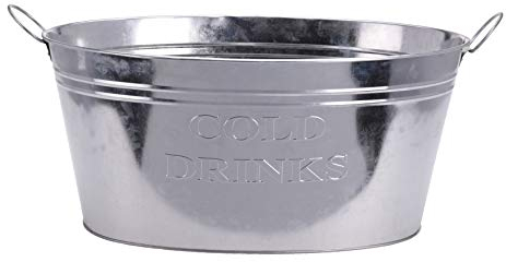 Zinkwanne Getränkekühler Zink Wanne Oval 24 Liter Eiseimer Sektkühler Eiskübel 50x23 cm