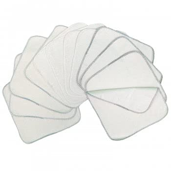 avo + cado Zweilagige Flanellwaschlappen mit Frottee - 12 Stück - Mehrweg Baby Waschlappen als Ersatz für Feuchttücher - Kleine waschbare mini Baumwolltücher (Farbe: Grau)