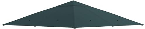Outsunny Techo de Repuesto 300x300 cm para Cenador de Jardín Cubierta de Repuesto de Gazebo Pabellón Exterior con 8 Orificios de Drenaje y Ventilación Gris