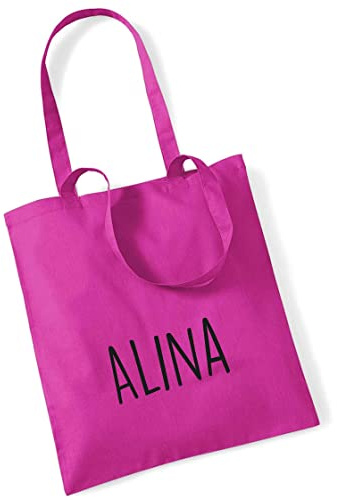 minimutz Jutebeutel bedruckt mit Name groß | Stofftasche Baumwolle inkl. Namensaufdruck für Jungen & Mädchen | Personalisierter Kinder-beutel Tragetasche für Krippe, Kindergarten, Schule
