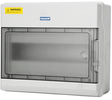 Mollom 12-fach Verteilerkasten mit Sammelschienen und DIN-Schiene | Wasserdicht IP66,mit Vorrichtung für Vorhängeschloss am Miniaturschutzschalter,geeignet für Innen- und Außeneinsatz