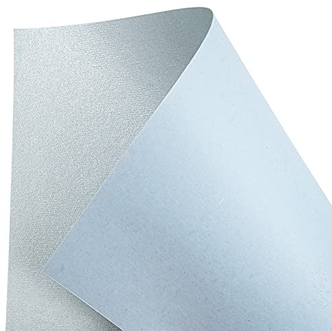 Ideen mit Herz Naturpapier | metallic | DIN A4 | handgemacht | ideal zum Prägen geeignet | 24 Bogen (Pastellblau)