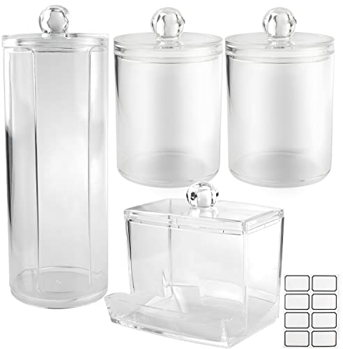 UGBO Wattestäbchen Behälter Wattepadspender Wattestäbchen Spender Wattepads Aufbewahrung QTip-Halter mit Deckel Schminktisch Badezimmer Make Up Organizer Set Aufbewahrungsbox 5 Stück