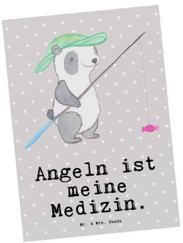 Mr. & Mrs. Panda Postkarte Panda Angeln - Geschenk, Angelverein, gehen, Angelsport, Postkarten, Ansichtskarte, Hobbyangler, Angler, Grußkarte, Ansichtskarten, Fotokarte