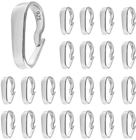 ALEXCRAFT Kettenverschluss Silber 925 Anhängeröse Halsketten Verschluss | Halsketten Anhänger Ösen Clips Kettenverschluss Anhängeröse Collierschlaufen Charm Verschluss Verbind Schmuckherstellung Set