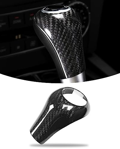 LIMBQS Schaltknauf-Abdeckung für Mercedes Benz W204 W212, Schaltknauf-Abdeckung, Aufkleber, Verkleidung für A C E G GLS-Klasse (True Carbon)