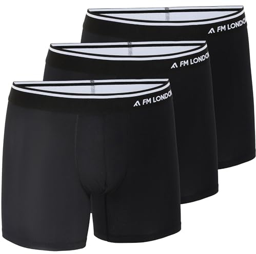 FM London Herren (3er-pack) Micromodal Herren-boxershorts Slip, Schwarz, S EU