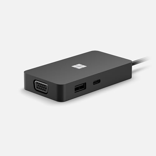 Microsoft Surface Travel Hub - Adaptateur Multiport USB-C, Hub USB-C 5 en 1 Compact, léger et Facile à Transporter - Compatible Windows, Chrome OS, macOS, Android