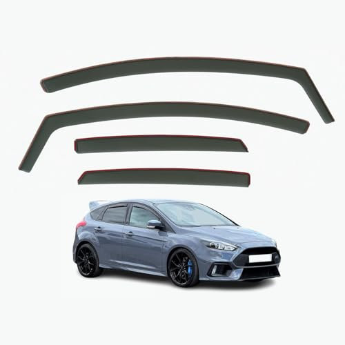 Set Of 4 Wind Deflectors Compatible with FORD FOCUS MK3 5-door Hatchback 2012 2013 2014 2015 2016 2017 2018 Models.